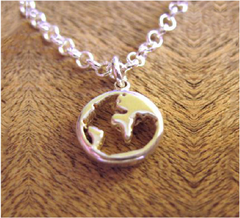 love earth charm necklace